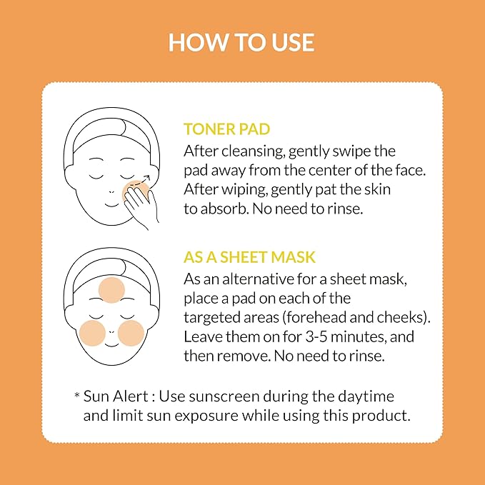 Soo'AE Vitamin Brightening Toner Pads, 60 Gentle Exfoliating Pads I 8 Types of Multivitamins, Radiant Skin Niacinamide, Cruelty-Free, Korean Skincare