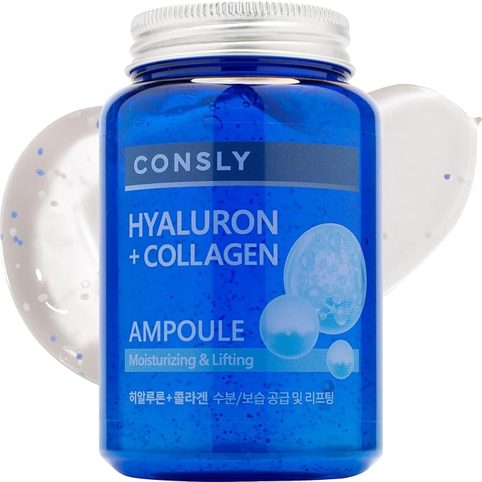 Hyaluronic Acid & Collagen All-in-One Ampoule – Hydrating Gel Serum, 3-in-1 Toner Essence Serum, Lightweight Moisturizing Facial Serum for Face & Neck, Supersize 250 ml / 8.45 fl oz