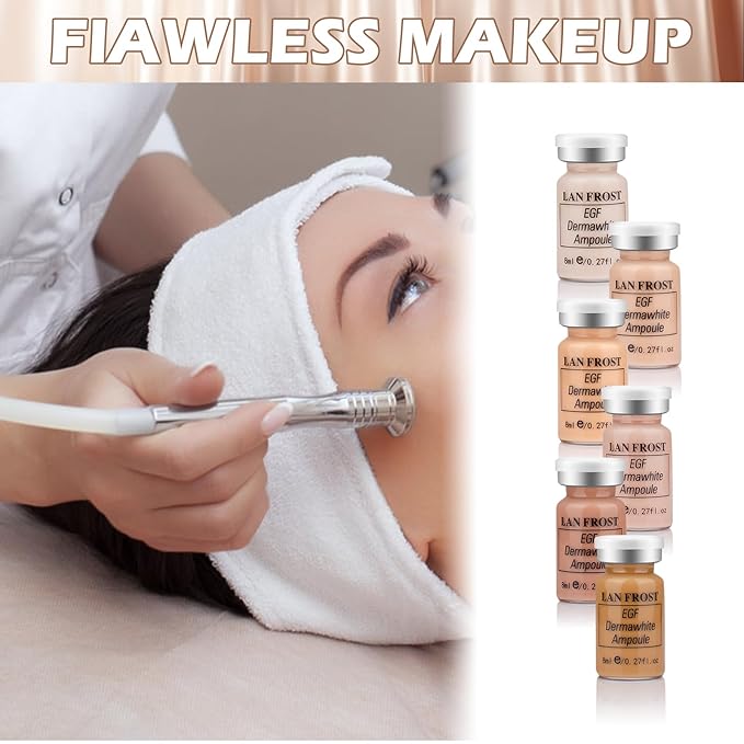 Facial Glow Serum Starter Kit Hyaluronic Acid Essence Foundation Skin Care Kit 0.27oz 6 Vials, Combined With Niacinamide and Peptides To Brighten Skin Tone Anti-Aging Foundation 6-Color(Multicolo)