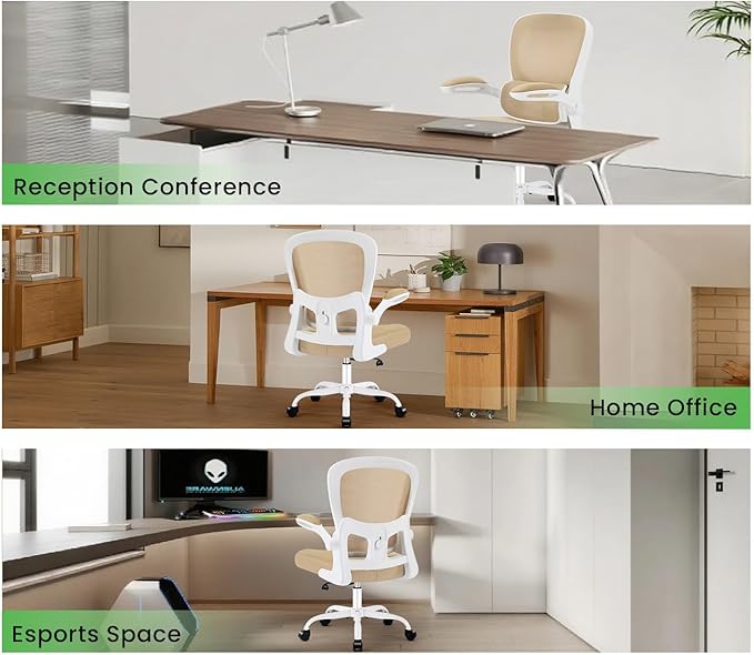 AreShark Office Chair Ergonomic Desk Chairs with Adjustable Lumbar Support, High Back Breathable Mesh Chair with Wheels& Flip-up Armrests,Rolling Swivel Comfy Task Computer Chair for Home Work Gaming