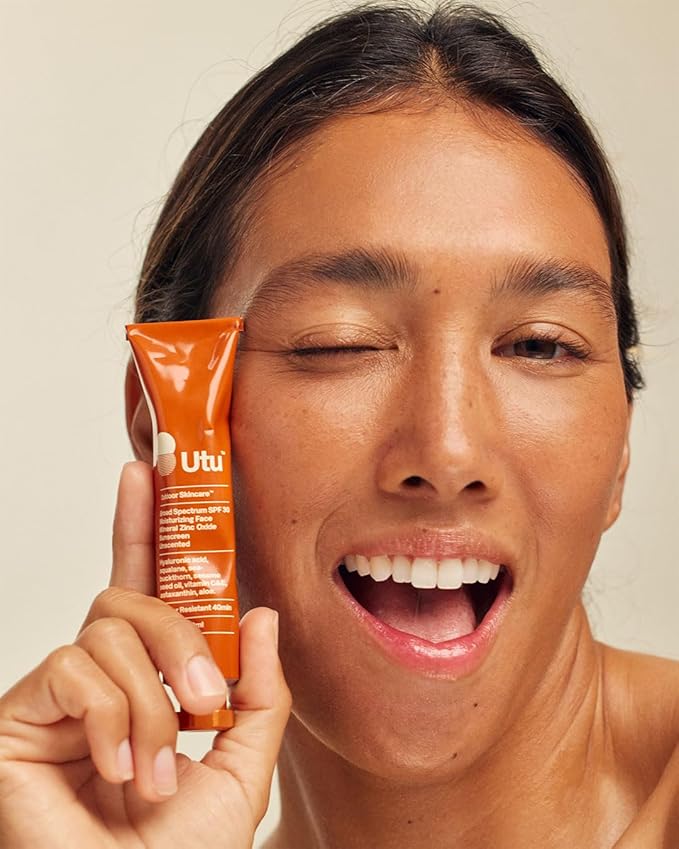 UTU - SPF30 Daily Moisturizer Mineral Sunscreen | Hyaluronic Acid, Squalane, Vitamin C+E | Clean, Reef Safe, Cruelty Free, Broad Spectrum (20 mL | 0.6 fl oz)