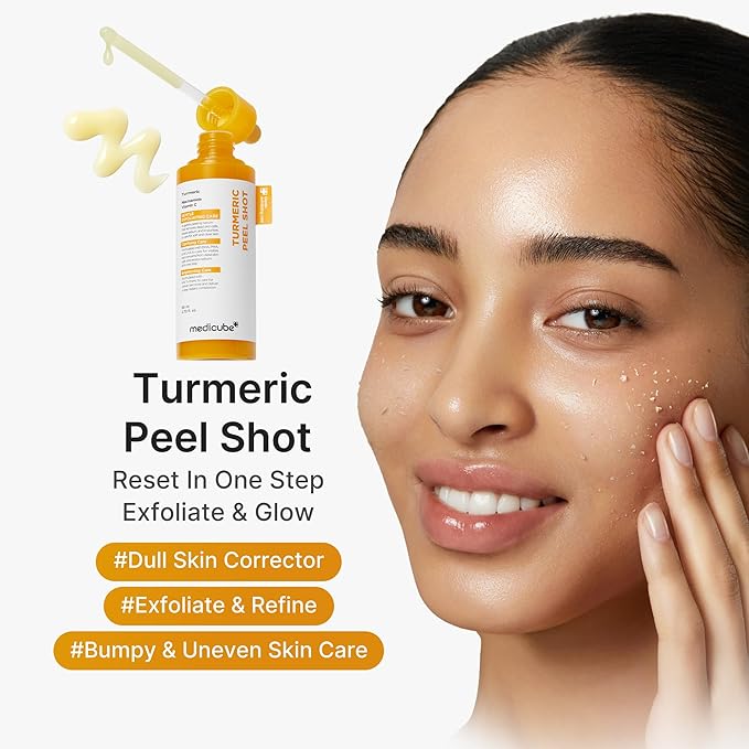 medicube Peel & Wipe Clarifying Duo: Turmeric Peel Shot & Kojic Acid Toner Pads | Gentle Exfoliation & Texture Refining Routine | Ideal for Soothing, Balancing, Smoothing Uneven Skin Tone & Texture