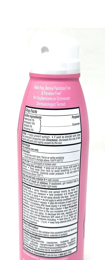 Rosewater Scented Sunscreen Spray - SPF 50-5.5oz - 1 bottle - made in the USA