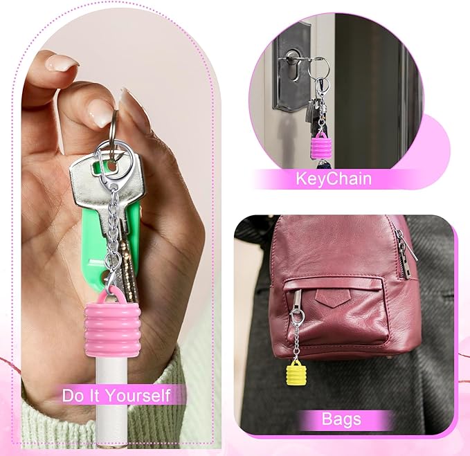 3pcs Keychain Caps for Lip Gloss, Lip Gloss Caps, Lips Balm Keychain Cap, Silicone Lipgloss Keychains With Lobster Clasp, Lips Gloss Key Chain Holder for Lipstick