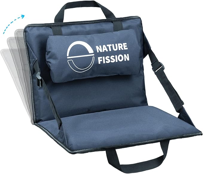 Stadium Seat with Back and Lumbar Support and Padded Cushion Foldable and Portable Perfect for Bleacher Chair in Sports Events and Camping Lawn Use