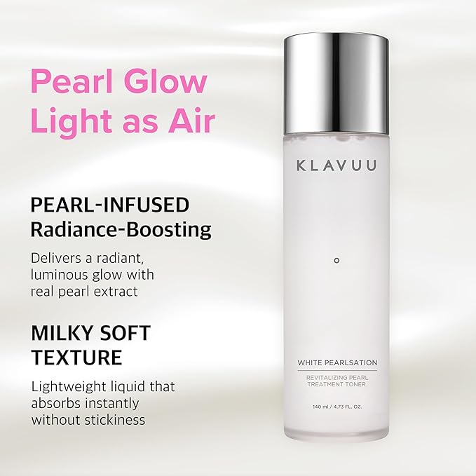 KLAVUU Hydrating Milky Toner with Pearl & Niacinamide – Facial Toner for Skin Glow, Wrinkle Care & Moisture Balance, Korean Skincare (4.76oz)
