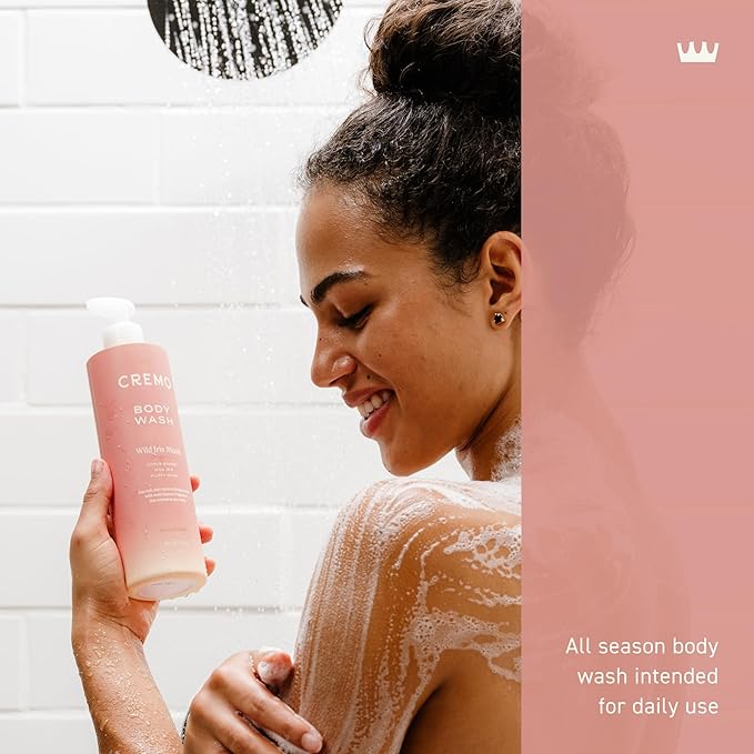 Cremo Wild Iris Musk Skin Moisturizing Body Wash for Women,Notes of Citrus Sorbet,Wild Iris,and Fluffy Musk,16 Fl Oz,(Pack of 2)