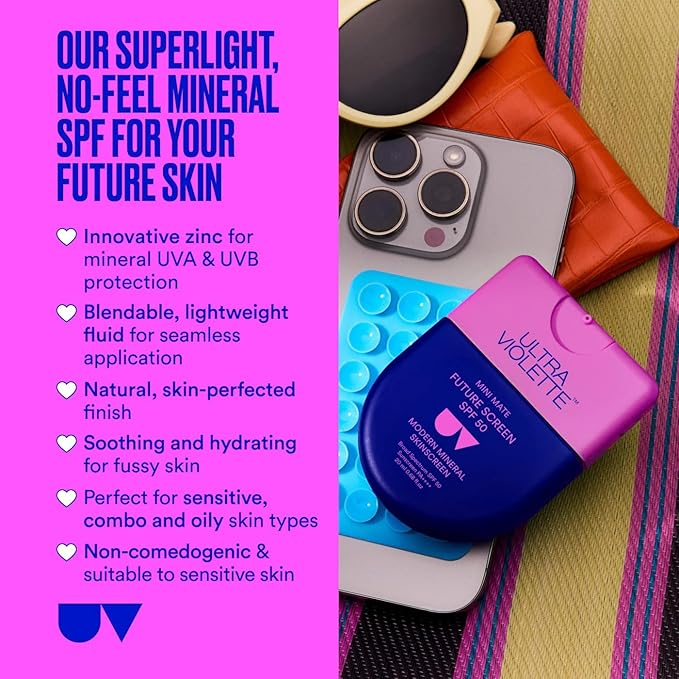 Ultra Violette Mini Future Screen SPF 50 Mineral Fragrance-Free Facial Sunscreen (20ml / 0.68 fl oz)