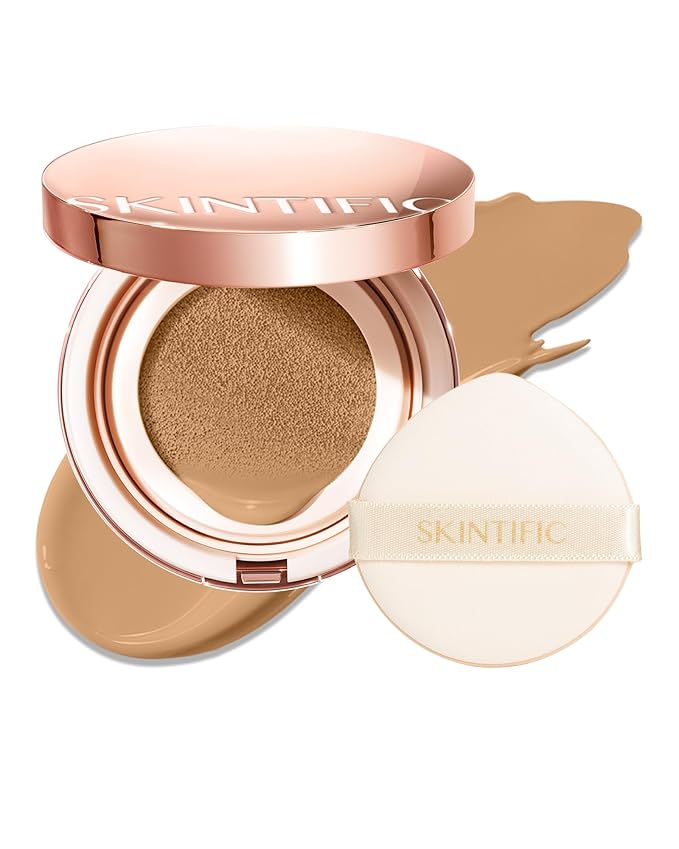 Full Coverage Cushion Foundation #03G Golden Almond| Satin Glow Finish, Oil-Control & Waterproof, Buildable Tattoo Cover Cushion for All Skin Types
