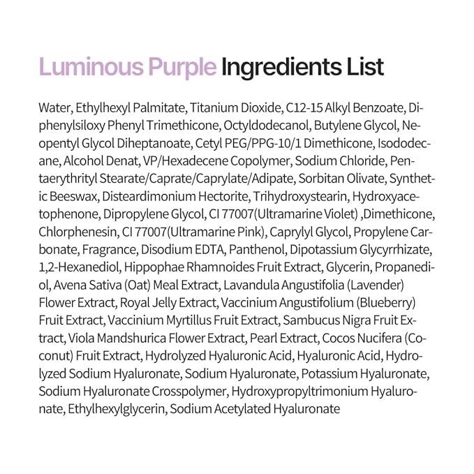 Farmstay Luminous Purple Tone Up Cushion –Tinted Korean Makeup Base for Radiant and Even-Looking Skin – Lightweight, Moisture-Rich Compact – 0.52 oz.