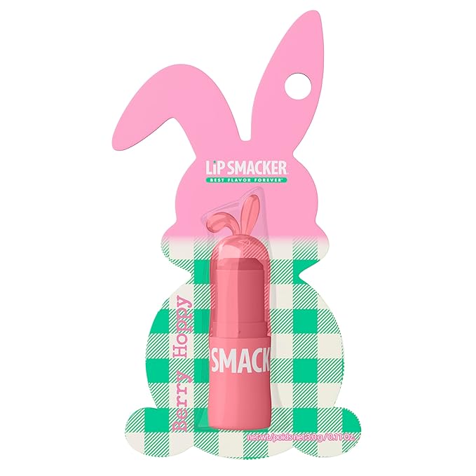 Lip Smacker Bunny Lip Balm, Moisturizing & Hydrating Lip Care, Fun & Collectible Easter Gift for Kids & Lip Balm Lovers - Berry Hoppy