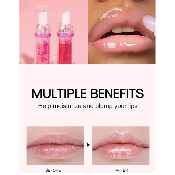 3 Colors Lip Plumping Booster, Spicy Lip Plumper Gloss Lip Plumping Oil, Ultra-Hydrating Nourishing Plump and Pout Lip Plumper, Glossy Finish Fuller Natural Lip Makeup Valentine's Day Gifts-01#02#06#