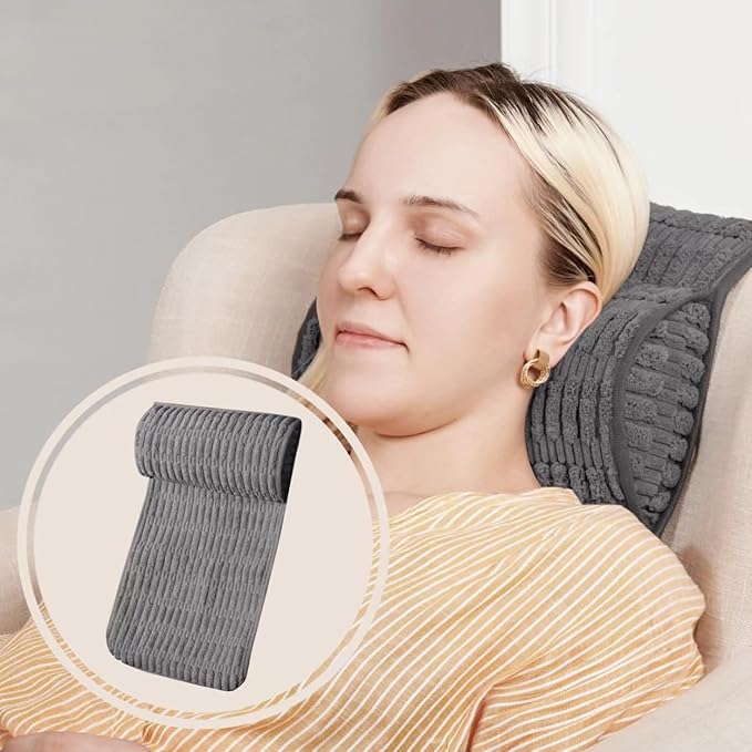 WdFour Headrest Memory Pillow,Neck Pillow, Support Cushions for Back for Sofas, Recliners, Office Chairs, Massage Chairs for Neck Pain Relief and Cervical Support. (Gray, 13" Wx5.5 Lx3 D)