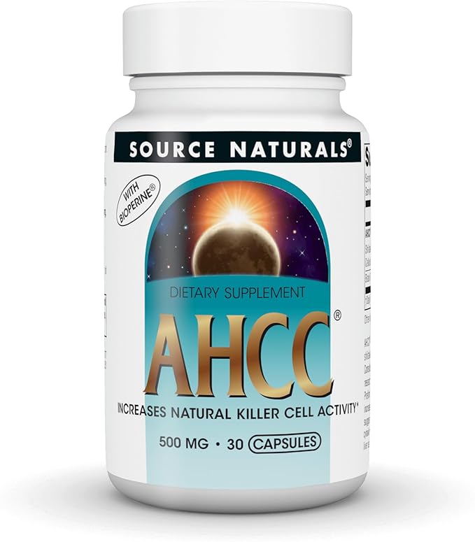 Source Naturals AHCC with Bioperine - Increases Natural Killer Cell Activity* - 500 mg - 30 Capsules