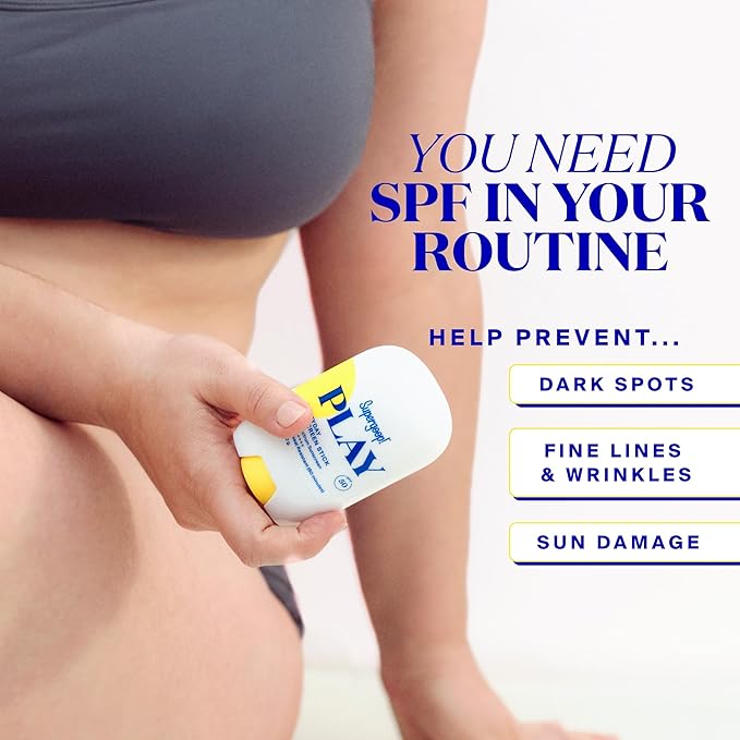 Supergoop! PLAY Everyday Sunscreen Stick SPF 50 - Lightweight, Non-Greasy Formula - Natural Finish - Fragrance Free - Water & Sweat Resistant - All Skin Types - 1.4 fl oz
