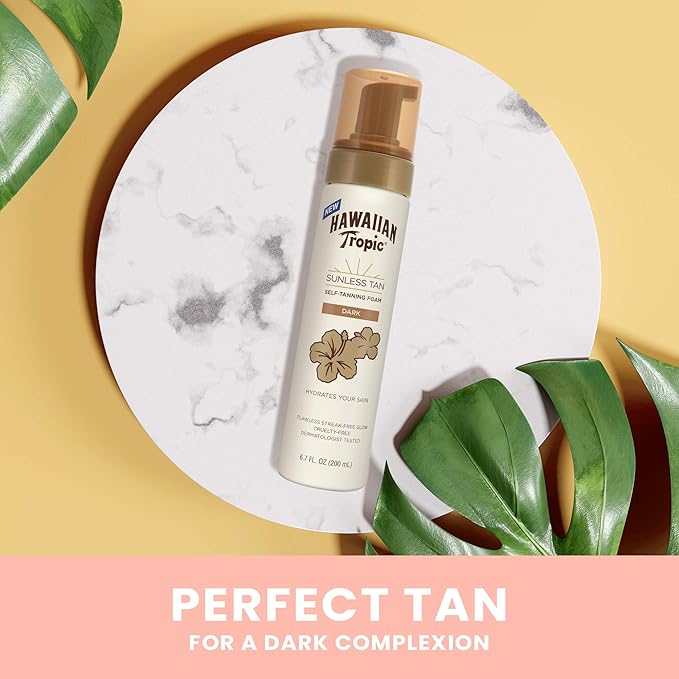 Hawaiian Tropic Sunless Tan Dark Self-Tanning Foam, 6.7oz | Self Tanner Dark, Sunless Tanner, Sunless Tanning Foam, 6.7oz