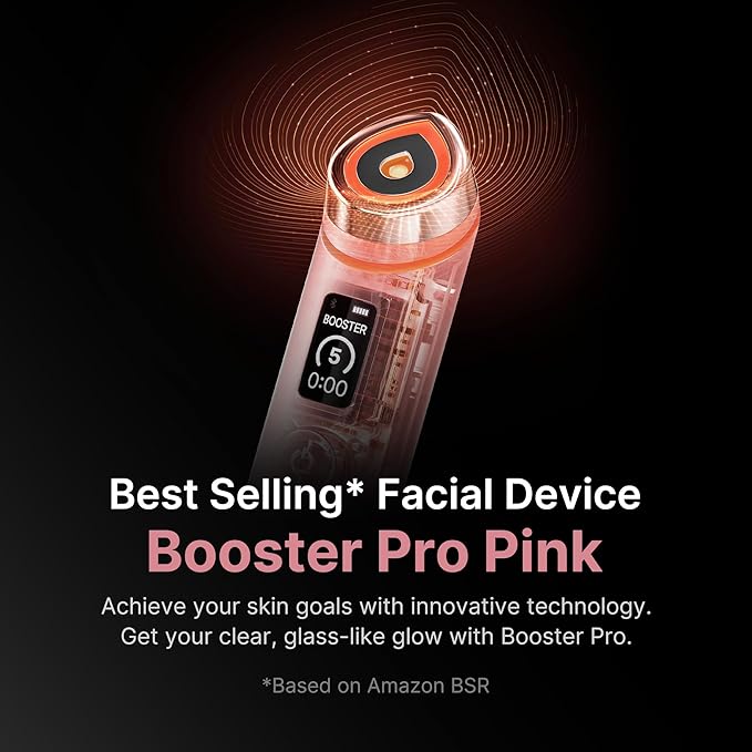medicube Pink Skincare Set for Glass Glow Skin: Age-R Booster Pro Pink | 6-IN-1 Real Glass Glow Beauty Massager and Collagen Jelly Cream- Niacinamide & Freeze-Dried Hydrolyzed Collagen 110ml