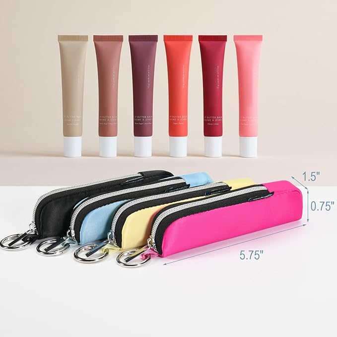 Beautyflier Tinted Lip Butter Balm Keychain Holder Compatible with Summer Fridays 0.5 Oz Lip Balm, Attachment for Summer Fridays, Shine Lip Gloss Portable Holder (Light Blue)