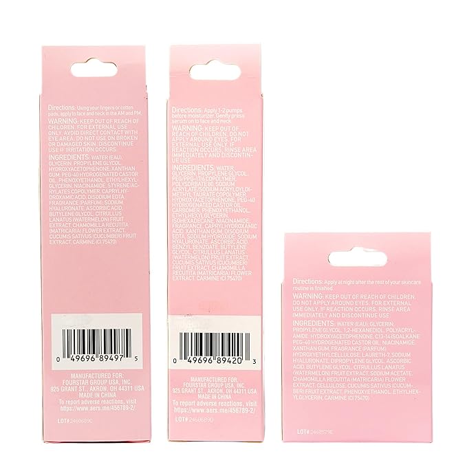 b.pure Glow Up Renewing Skin Care Gift Set - 1 Toner, 2 Renewing Serums, 1 Moisturizer - Hyaluronic Acid, Niacinamide, and Watermelon Extract Kit