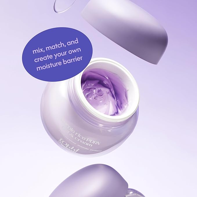 Purple Rice PDRN Gel & Cream Moisturizer | Deep Hydration & Skin Barrier Care | Ceramide & Panthenol | Vegan Korean Skincare | 1.69 fl oz (50 g)