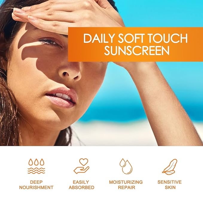 Face Sunscreen SPF 50, 2.12 fl oz, SPF Moisturizer, Lightweight under Makeup, Travel Essentials, Summer Essentials, Skin Care, Sunscreen for Face