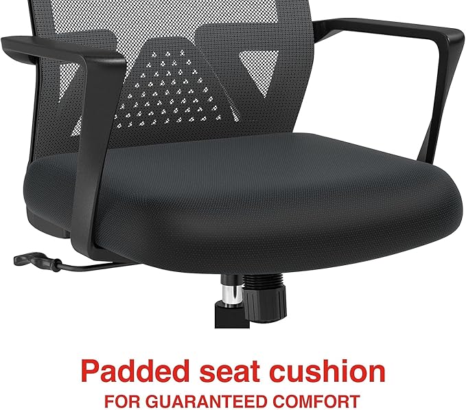 STAPLES Cartwright Ergonomic Office Desk Chair, Adjustable with Breathable Mesh & Lumbar Support, Perfect for Home & Office, Black