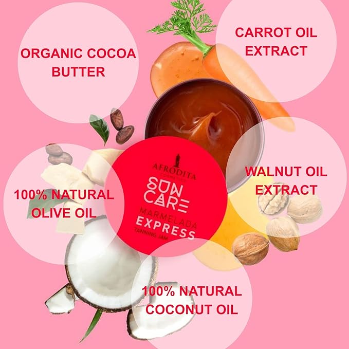 Sun Care Marmelada Tanning Accelerator | For Quick and Intense Tan | with 100% Organic Coconut Oil, Karité and Cocoa Butter | Silicone-Free | Vegan (Express)