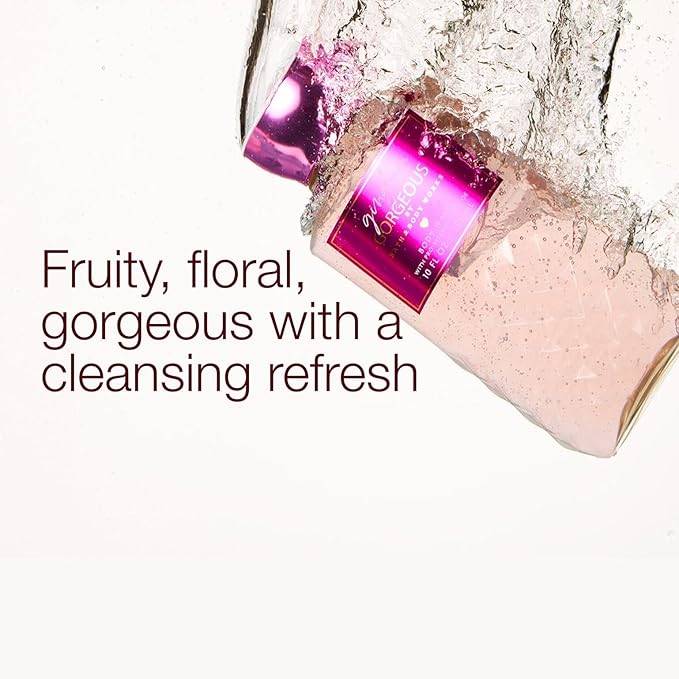 Bath & Body Works Gingham Gorgeous Body Wash, Nourishing Cleanser with Pro-Vitamin B5 & Aloe – Pink Strawberries, Peony Blooms, and Peach Nectar, Gentle for Daily Use, 10 fl oz - 2 Pack