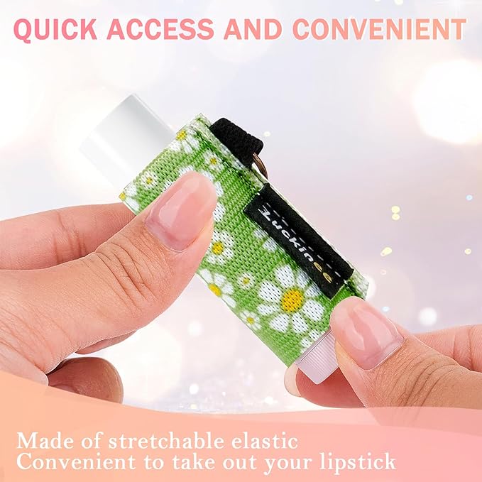 3PCSLip Balm Holder Keychain Lip Gloss Keychain Holder Lipstick Holder Lip Balm Pouch Keychain Compatible with ChapStick, Burt's Bees, Christmas Stocking Stuffers