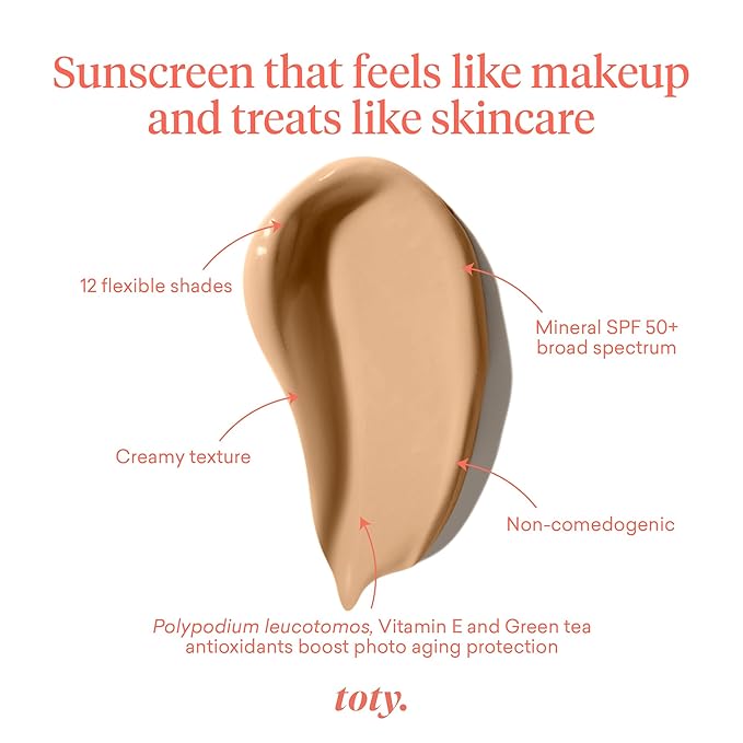 Toty by Sofia Vergara - lumina CC Cream SPF 50+, 100% Mineral Color Correcting Cream - Medium Coverage Foundation & Broad Spectrum Sunscreen for Face - Non Comedogenic - 1C IVORY NUDE