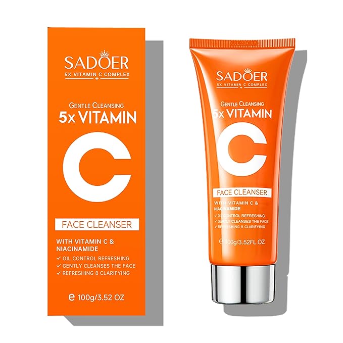 5X Vitamin C Face Cleanser 100g Niacinamide & Hyaluronic Acid, Gentle Pore Refining Daily Wash for Oily &Dull Skin,Clear,Oil Balancing, Popular Skincare Gift Women