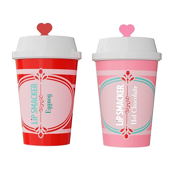 Lip Smacker Holiday Café Balm Trio, Moisturizing Lip Balm Set with Festive Flavors, Collectible Frappe Cup Design, Perfect Holiday Gift for Kids & Lip Balm Lovers