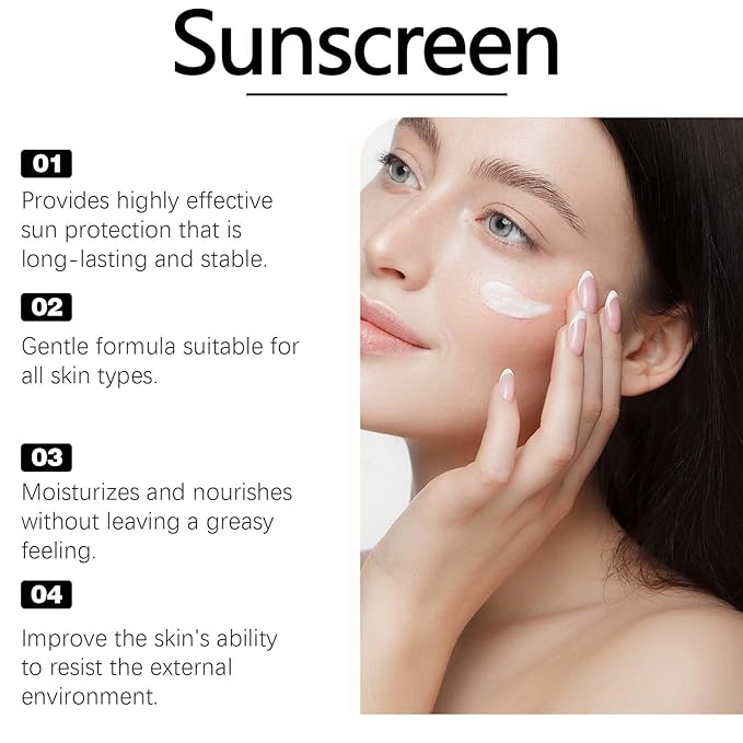 Sunscreen - Rice Sun screen with SPF 50+ PA++++, Sunscreen Lotion Sunblock, Anti-Aging Foundation Cream, Essential for Summer