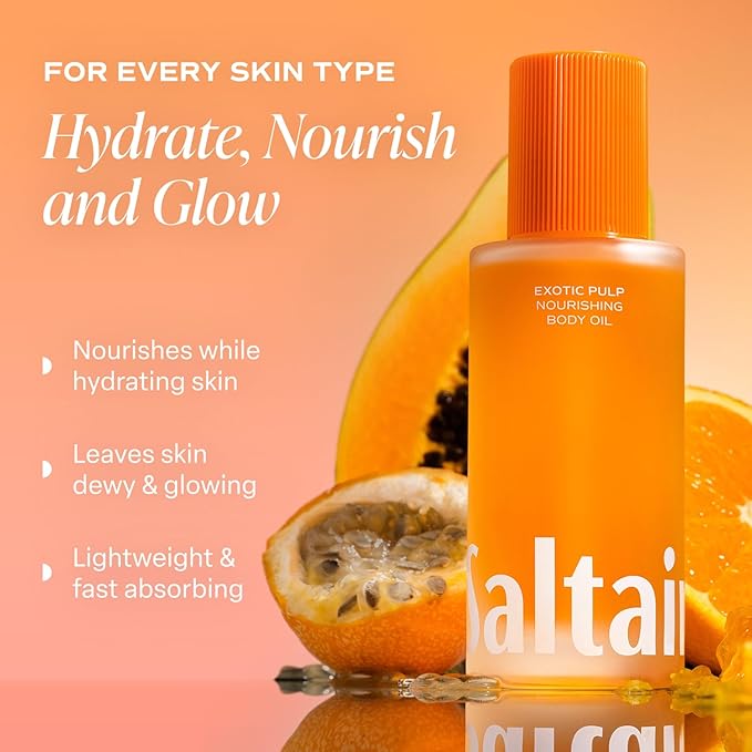 Saltair Body Oil – Silky After Shower and Bath Dry Oil for Women and Men – Non-Greasy, Well-Absorbing Moisturizer for Hydrating Dry Skin – Exotic Pulp Scent, 4oz