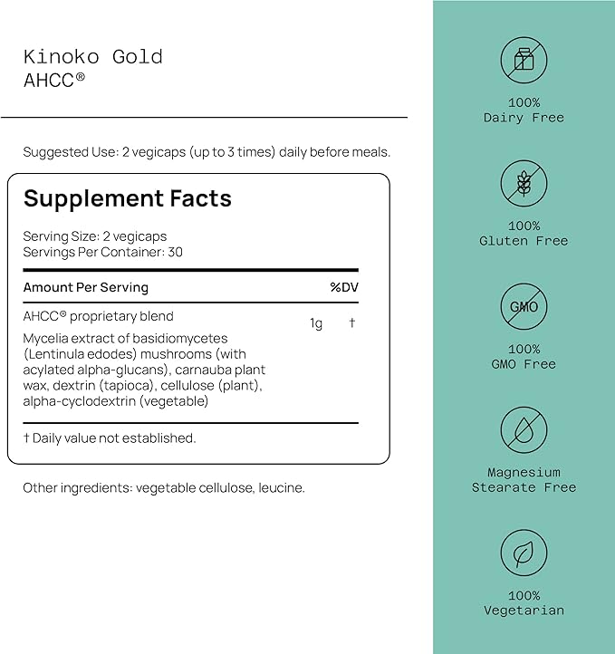 Quality of Life Kinoko Gold AHCC, 500mg - 60 caps