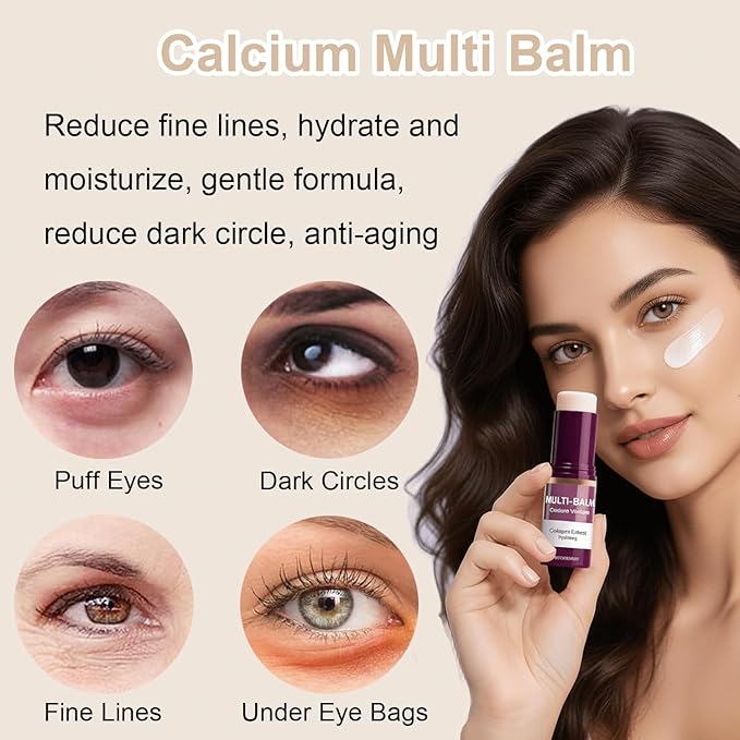 DreamCatching Calcium Multi Balm Stick, Calcium Volume Multi Balm, Collagen Moisturing, Anti-aging, Wrinkle Core Stick, Hydrating, Firming Skin, Suitable for Eyes, Neck, Face, 1PC