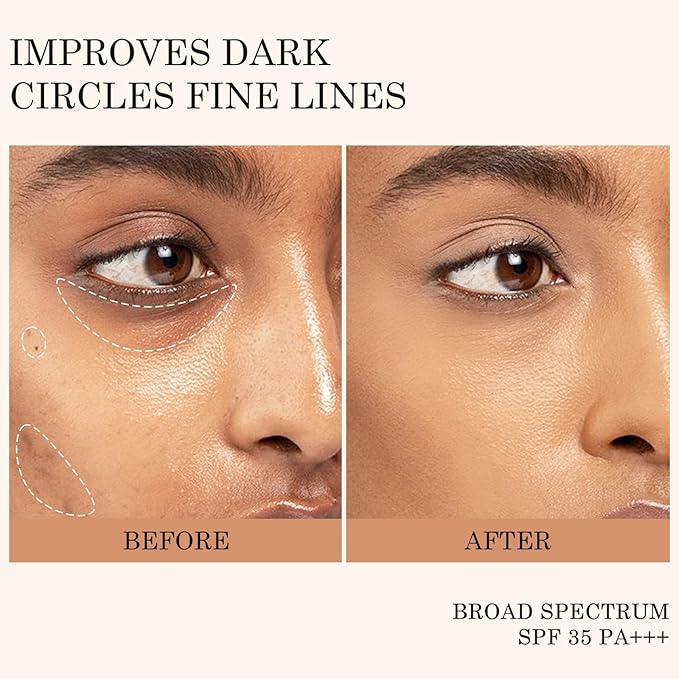 KYDA Mineral Eye Cream, Tined Eye Cream Color Corrector, 3-in-1 Anti-Aging Eye Cream for Dark Circle and Fine Lines, SPF 35, Tan