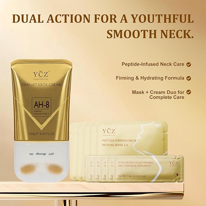 Ycz Neck Firming and Revitalising Set - Smoothes Fine Lines, Nurtures the Neck Area, Provides Deep Moisturising Skincare, Combats Wrinkles and Firms the Skin
