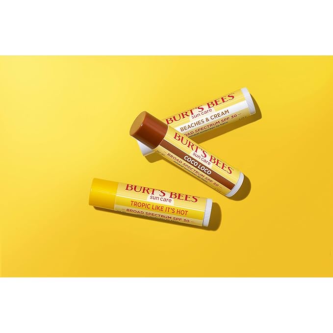 Burt's Bees Easter Basket Stuffers, Lip Balm Party Pack - Birthday Cake, Waffle Cone, Strawberry Shortcake, Cookies & Cream, All Day Moisturizer, Natural Origin Lip Treatment, 4 Tubes, 0.15 oz.