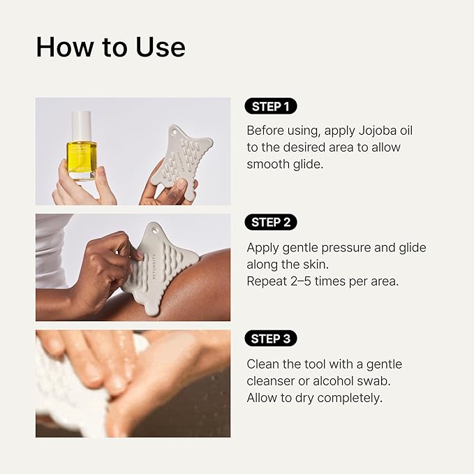 RETURNITY Ceramic Gua Sha Facial Tool for Lymphatic Drainage, Face Massager for Sculpting and De Puffing, Jawline and Neck Massage Tool, Korean Skincare Beauty Tool