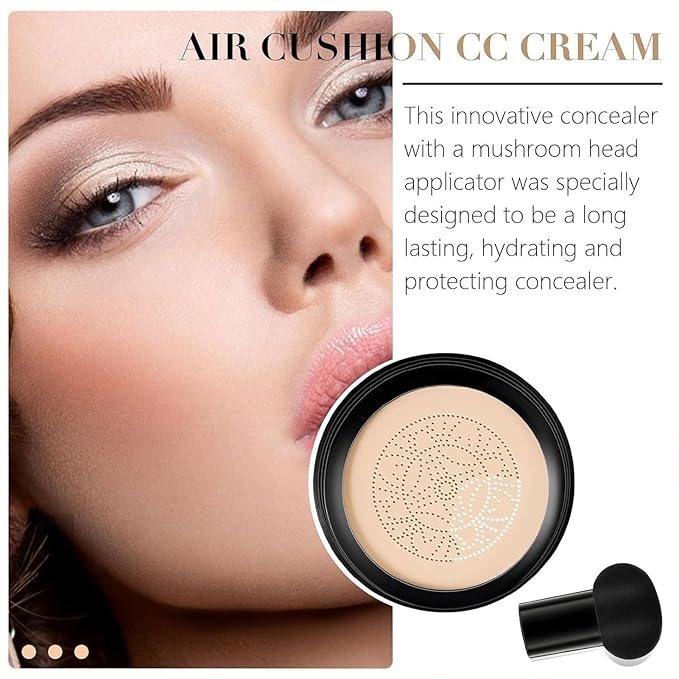 Generic 2024 New Mushroom-Head Air Cushion CC Cream, BB Cream Makeup Moisturizing Concealer, Long-Lasting Matte Waterproof Moisturizing Concealer CC Cream (Natural Skin #2)