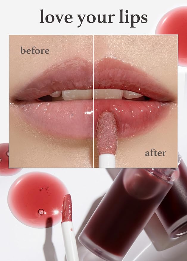 NOONI Korean Vegan Lip Oil - Applecranberry, 0.12 Fl Oz + Korean Lip Oil - Appleginseng, 0.12 Fl Oz Bundle