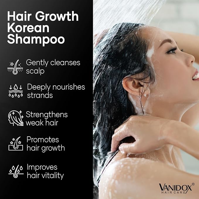 ReFortix Korean Shampoo, Enriched with Ginseng, Green Tea, and Camellia Oil, Supports Growth Stage and Helps Reduce Hair Loss for Stronger Hair (16 fl oz)