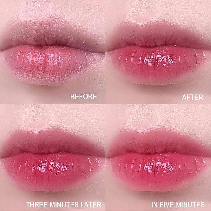 Valentine's Day 2pc Heart Shaped Dual-use Deformable Lip Balm Stick - Honey,One end is colorless, while the other end is pink used as makeup, lipstick Keep Lips Moisturized, Gifts