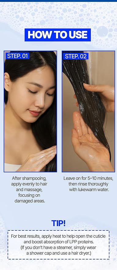 K-Beauty LPP Hair Repair Treatment 33.8 Ounce – Korean Professional Formula with Hydrolyzed Keratin, Collagen, Argan Oil & Grape Seed – Deep Moisture & Shine for Damaged, Dry, Color-Treated Hair