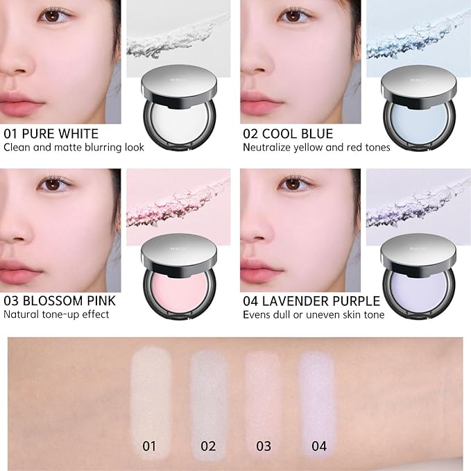 BBIA EAU Powder Pact - 4 Colors (02 COOL BLUE, Pack of 1)