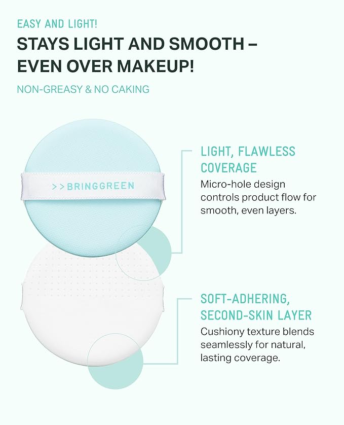 BRING GREEN Tea Tree CICA Sun Cushion + Squid Game Lip Essence Set | SPF 50+ Zinc Mineral Sunscreen & Hydrating Bamboo Lip Duo | Korean Skincare x Netflix Special Edition