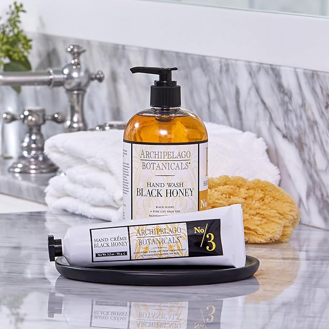 Archipelago Botanicals Black Honey Hand Crème, Rich and Lightly Scented Hand Lotion for Dry Skin, Cuticles and Rough Spots, Premium Plant Extracts (3.2 oz)