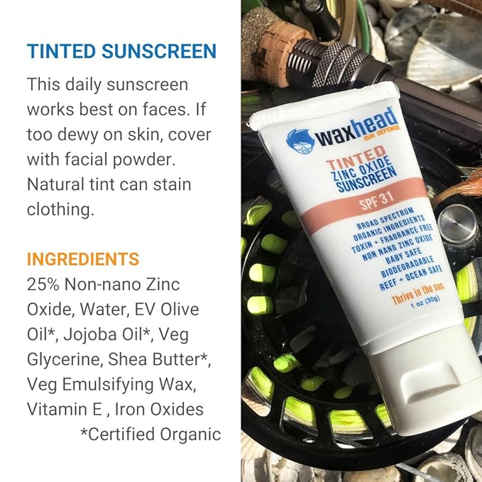 Waxhead Travel Size Sunscreen Sampler Box - Non-Nano Zinc Oxide Coral Reef Safe, Eco Biodegradable Sunblock SPF 30. Lip Balms, Solid Mini Paste Tins (.5oz) Tinted, Baby + Everyday (1oz) in Dry Bag