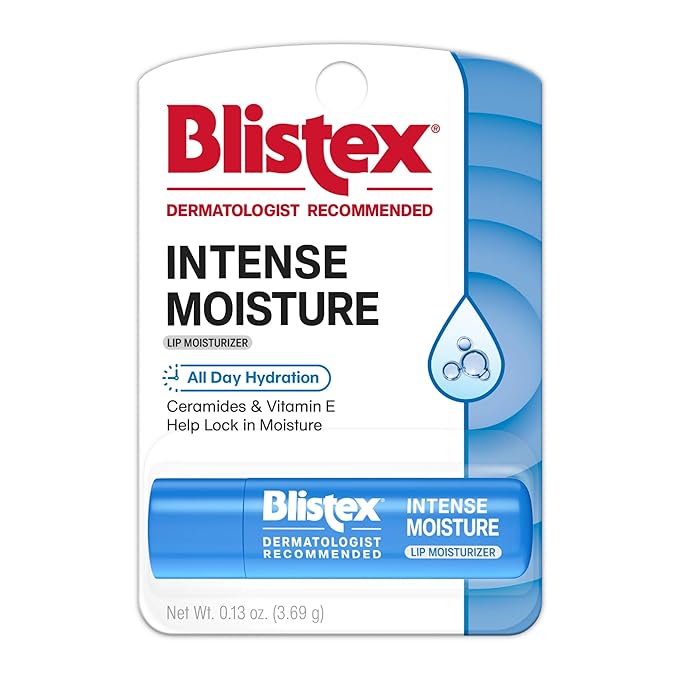 Blistex Intense Moisture -– All Day Hydration Lip Balm & Moisturizer for Dry Lips - Ceramides to Lock in Moisture – Vitamin E Smooths, 1 Count, 0.13oz (3.69 g)